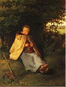 Jean Francois Millet Woman Knitting oil painting reproduction